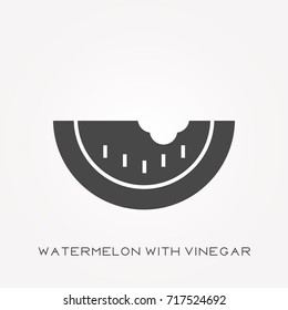 Silhouette icon watermelon with vinegar