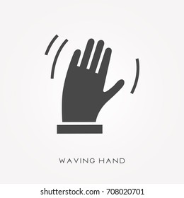 Silhouette Icon Waving Hand