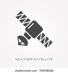 Silhouette icon weather satellite