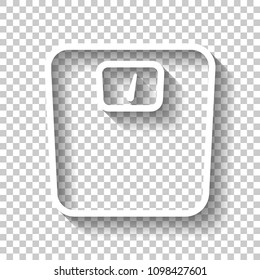 silhouette or icon of weights, simple outline. White icon with shadow on transparent background