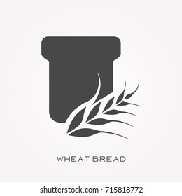 Silhouette icon wheat bread