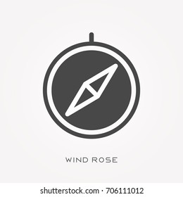 Silhouette icon wind rose