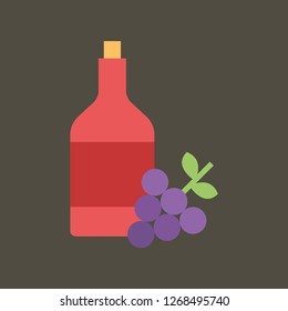 Silhouette icon wine with grapes