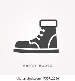 Silhouette icon winter boots