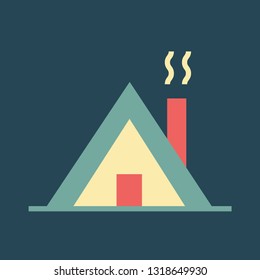 Silhouette icon winter house