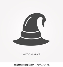 Silhouette icon witch hat