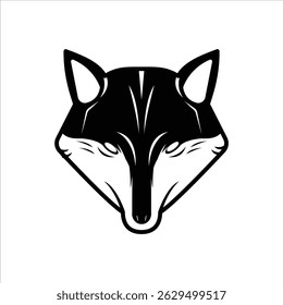 Silhouette icon of a wolf head with sleek and fierce shape.