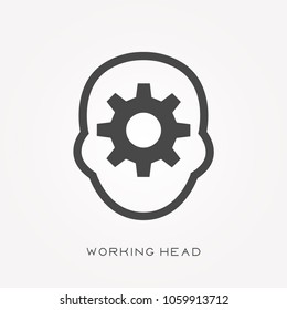 Silhouette icon working head