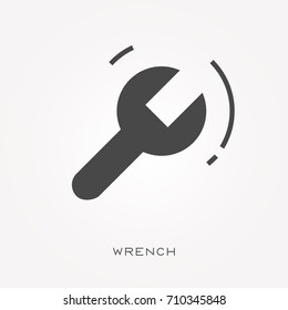Silhouette icon wrench