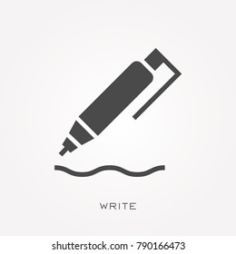 Silhouette icon write