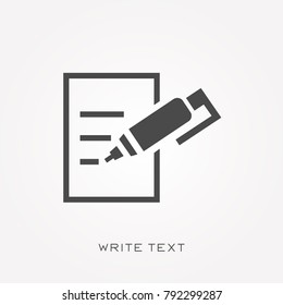 Silhouette icon write text