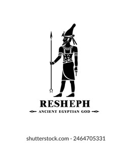 Silhouette of the Iconic ancient Egyptian god resheph, Middle Eastern god Logo for Modern Use