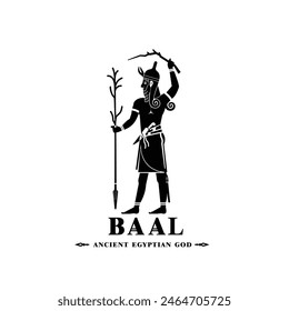  Silhouette of the Iconic ancient Egyptian god baal, Middle Eastern god Logo for Modern Use