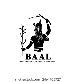  Silhouette of the Iconic ancient Egyptian god baal, Middle Eastern god Logo for Modern Use