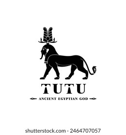 Silhouette of the Iconic ancient Egyptian god tutu, Middle Eastern god Logo for Modern Use