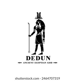 Silhouette of the Iconic ancient Egyptian god dedun, Middle Eastern god Logo for Modern Use