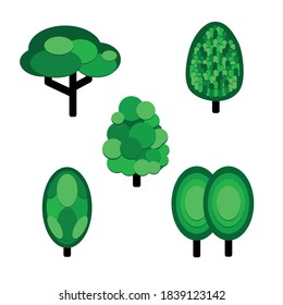 SILHOUETTE ICONS OF TREES IN THE STYLE OF MINIMALISM