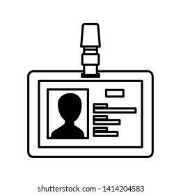 silhouette of identification card with white background