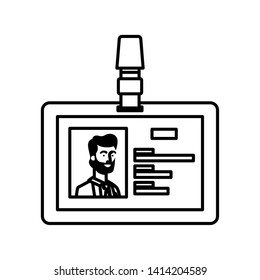 silhouette of identification card with white background