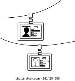 silhouette of identification card with white background
