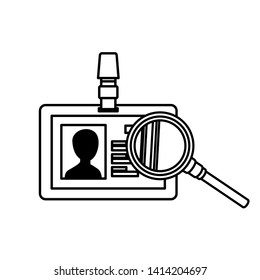 silhouette of identification card with white background