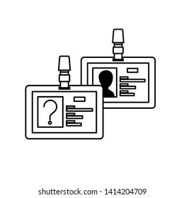 silhouette of identification card with white background