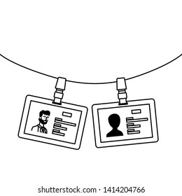 silhouette of identification card with white background