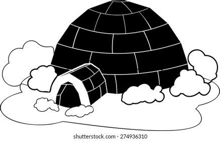 Silhouette of igloo