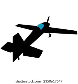 A silhouette illustration of a aerobatic aircraft.