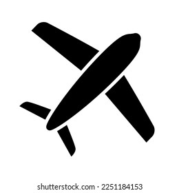 Silhouette illustration of an airplane. Black and white icon of an airplane. Professional vector logo of an aircraft 