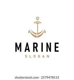 silhouette illustration anchor logo sailor design simple ocean symbol anchor ship marine retro vintage