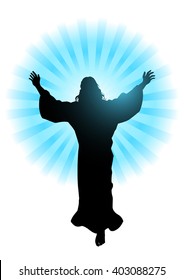 Silhouette illustration for the ascension day of Jesus Christ theme