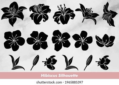 Silhouette Illustration background with a floral theme. The palette and the backgrounds are in white and the layouts are simplified.