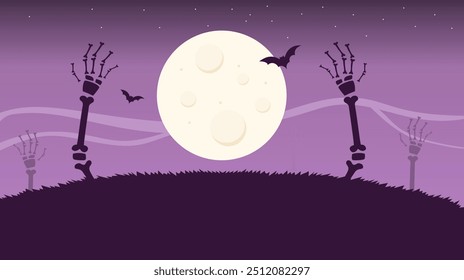 silhouette illustration background with halloween theme