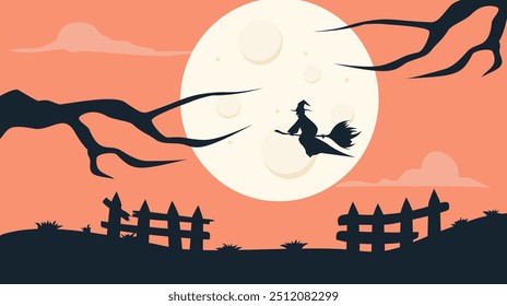 silhouette illustration background with halloween theme