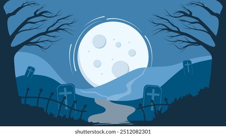 silhouette illustration background with halloween theme