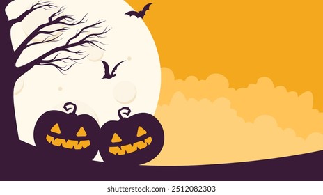 Fondo de ilustración de silueta con tema de Halloween