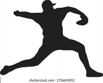 silhouette illustration of a baseball player