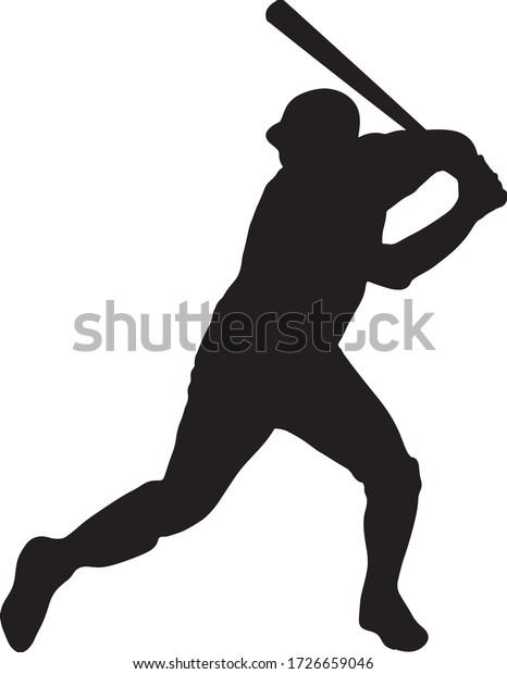 Silhouette Illustration Baseball Player Stock Vector (Royalty Free ...