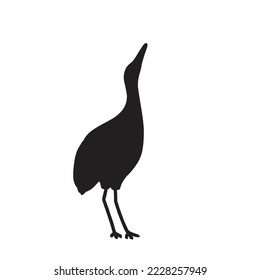 Silhouette illustration of bird looking up