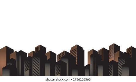 Silhouette illustration of buildings in the city center