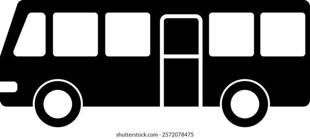 Silhouette illustration of a bus facing sideways