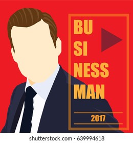 Silhouette illustration of a business man on color background. Business Man Flat Design Vector Illustration. Flat design vector illustration.
