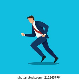 silhouette illustration of a businessman running