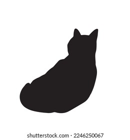 Ilustración de silueta de un gato tumbado en el suelo