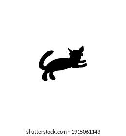 Silhouette illustration of a cat. Mammal animal silhouette. Can be used for sticker and pattern designs.