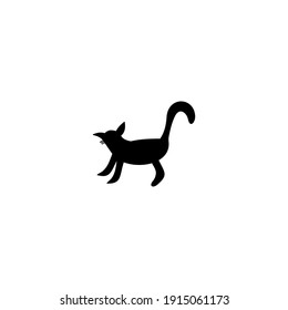 Silhouette illustration of a cat. Mammal animal silhouette. Can be used for sticker and pattern designs.