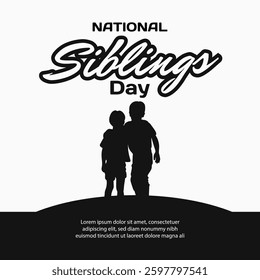 Silhouette illustration for celebrating national sibling day on April