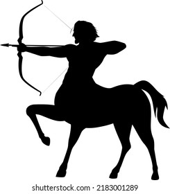 Silhouette Illustration Centaur Holding Bow Stock Vector (Royalty Free ...