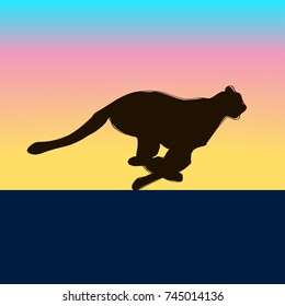 Silhouette illustration of a cheetah
